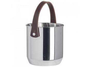 SECCHIO CACAO MANICO ECOPELLE ACCIAIO INOX 18/10 19X19,5 CM   Alessandrelli Business Solutions