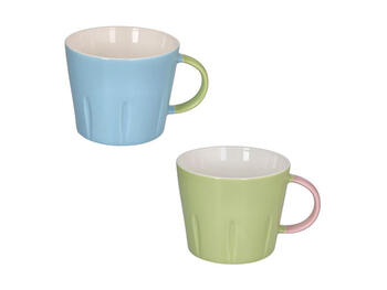 NEW MILK&COFFEE SET 2 MUG NEW BONE CHINA AZZURRO VERDE 45 CL   Alessandrelli Business Solutions