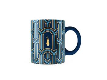 MUG CON DECORO BLU ARTDECO   Alessandrelli Business Solutions