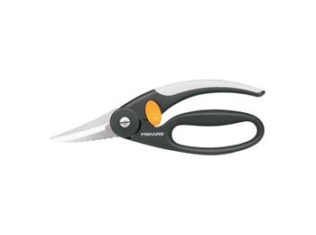 FUNCTIONAL FORM FORBICI PESCE ACCIAIO INOX IMPUGNATURA NERA ARANCIONE BIANCA 22X9,2X2,5 CM   Alessandrelli Business Solutions