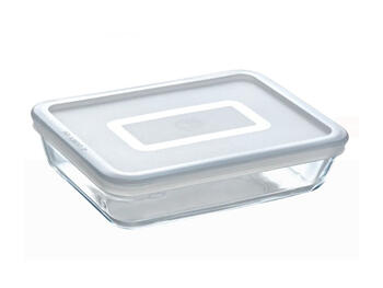 PYREX CONTENITORE RETTANGOLARE CON COPERCHIO VETRO BOROSILICATO 0,8 L 19X14X5 CM   Alessandrelli Business Solutions