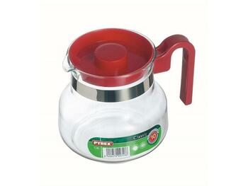 PYREX CARAFFA VETRO CON COPERCHIO E MANICO ROSSO BOROSILICATO 1,25 L   Alessandrelli Business Solutions
