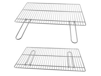 GRIGLIA BBQ FILO DI FERRO CROMATO CON MANICI PIEGHEVOLI 40X60 CM   Alessandrelli Business Solutions