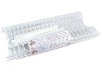 GRIGLIA PER PENSILI IN FILO DI FERRO CROMATO CON SUPPORTI IN PLASTICA 56 CM PEZZI 2   Alessandrelli Business Solutions