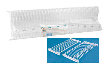 GRIGLIA PER PENSILI IN FILO DI FERRO CROMATO CON SUPPORTI IN PLASTICA 86 CM PEZZI 2   Alessandrelli Business Solutions