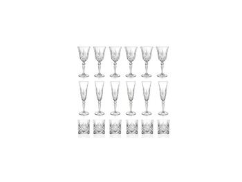 MELODIA SET ARREDO TAVOLA 6 CALICI + 6 CALICI FLUTE + 6 BICCHIERI CL 27/16/34 PEZZI 18   Alessandrelli Business Solutions
