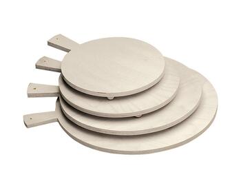 TAGLIERE TONDO PER POLENTA IN BETULLA CON PIEDINI 35X1,2 CM   Alessandrelli Business Solutions