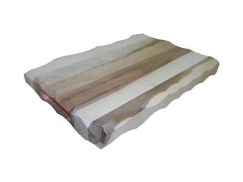 TAGLIERE RUSTICO RETTANGOLARE IN LEGNO CON MANIGLIE 43X25X4 CM   Alessandrelli Business Solutions