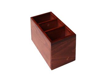 PORTAPOSATE DA TAVOLO 3 VANI CON MANIGLIE IN LEGNO NATURALE 40X30X12 CM   Alessandrelli Business Solutions