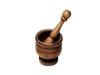 MORTAIO IN LEGNO CON PESTELLO FINITURA NOCE 21X16 CM   Alessandrelli Business Solutions