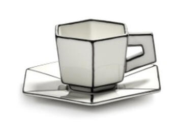 TAZZA ESPRESSO C/PIATTO WHIT/BLACK   Alessandrelli Business Solutions