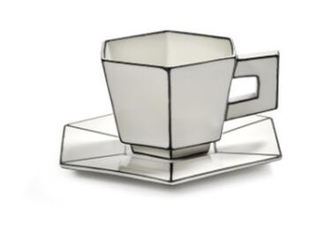 TAZZA CAPPUCCINO C/PIATTO WHIT/BLAC   Alessandrelli Business Solutions