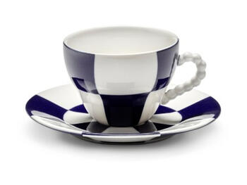 TAZZA CAFFE  C/PIATTO BLU/WHITE   Alessandrelli Business Solutions
