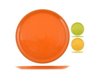 NAPOLI COLORLINE PIATTO PIZZA ARANCIONE PORCELLANA ROTONDO CM 31   Alessandrelli Business Solutions