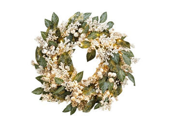 GHIRLANDA WHITE LEAF C/LED CM.56   Alessandrelli Business Solutions
