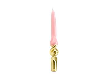 CANDLES SET 4 CURL PINK/GOLD 3X22   Alessandrelli Business Solutions