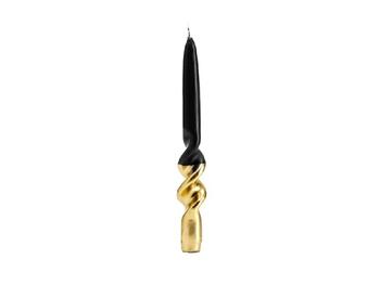 CANDLES SET 4 CURL BLACK/GOLD 3X22   Alessandrelli Business Solutions