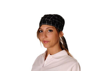 BANDANA UNISEX NERO A QUADRI BIANCHI P.2   Alessandrelli Business Solutions