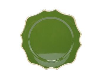 SOTTOPIATTO VERDE BORDO ORO D.33   Alessandrelli Business Solutions