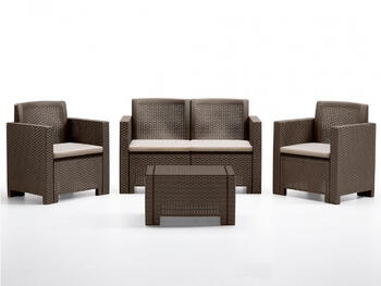 SET ALABAMA 2 RATTAN MARRONE   Alessandrelli Business Solutions