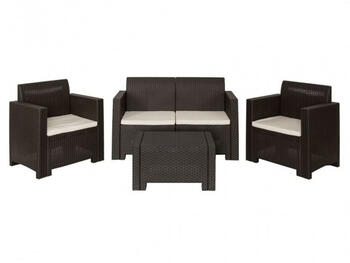 SET NEBRASKA 2 RATTAN MARRONE   Alessandrelli Business Solutions