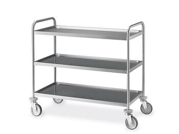 CARRELLO 3 P. INOX 100X50 2 RU/FREN   Alessandrelli Business Solutions