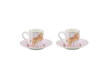 SET 2 ESPRESSO CUP AND SAUCER LION   Alessandrelli Business Solutions