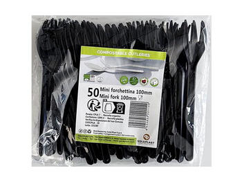GOLD PLAST FORCHETTINA NERO CPLA 10 CM PEZZI 50   Alessandrelli Business Solutions