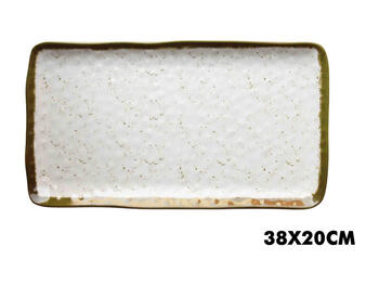 VASSOIO RETT.MEL.38X20 GLAZE BEIGE   Alessandrelli Business Solutions