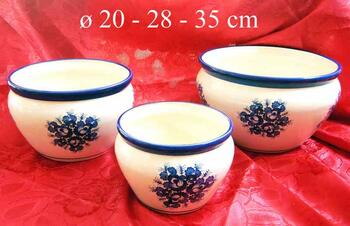 SET 3 CACHE POTS BOMB.CER.FIORE BLU   Alessandrelli Business Solutions