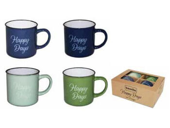 SET 4 MUG HAPPY DAYS   Alessandrelli Business Solutions