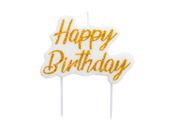 BL. CANDELA GLITT.ORO HAPPY BIRTHDA   Alessandrelli Business Solutions