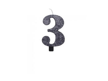 CANDELINA BIO NERO GLITTER N.3 9,5   Alessandrelli Business Solutions