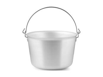 PAIOLO ALLUMINIO PER POLENTA CON MANICO AD ARCO IN FERRO CM 40 L 20   Alessandrelli Business Solutions