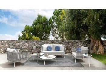 MILO SET OUTDOOR 3PS CORDA BIANCO SILVER   Alessandrelli Business Solutions