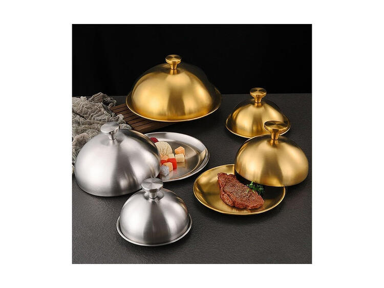 ART & TABLE CLOCHE ACCIAIO INOX 18/10 PVD GOLD 28 CM