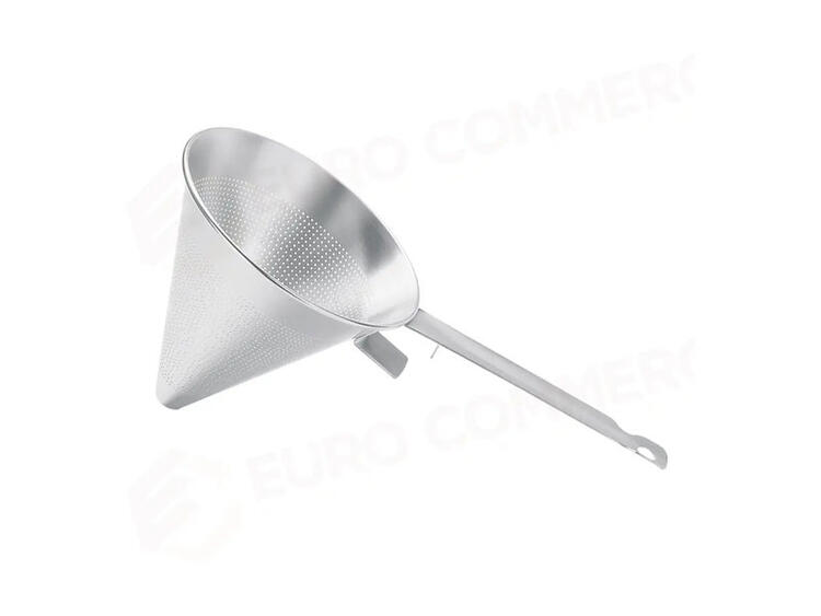 CHINOIS CONICO ACCIAIO INOX GANCIO APPOGGIO ANTERIORE 1 MANICO CM 24
