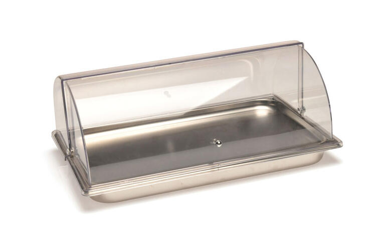 BUFFET VASSOIO RETTANGOLARE REFRIGERANTE CON CUPOLA PER AFFETTATI ACCIAIO INOX 18/10 53X32,5 CM 