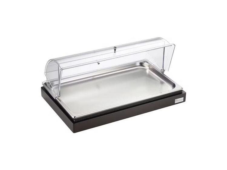 VASSOIO REFRIGERATO RETTANGOLARE PER AFFETTATI CON CUPOLA 64X46 CM H 30 CM 