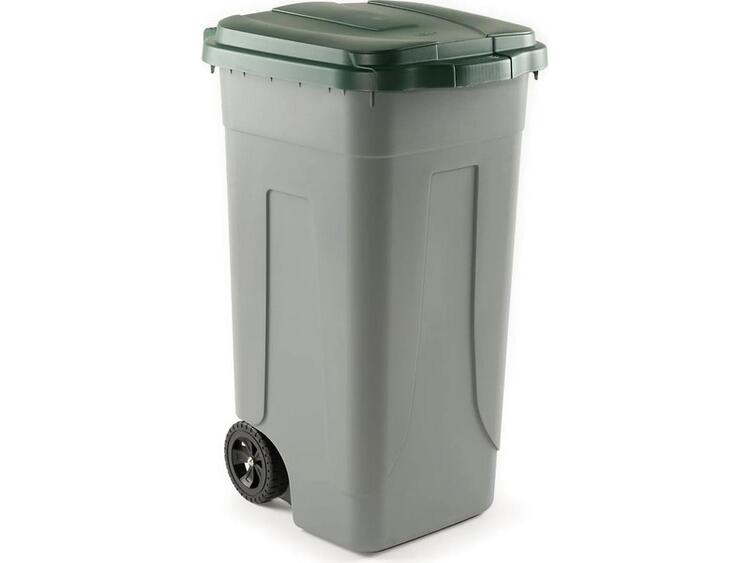 BIDONE CARRELLATO LT.100CON COPERCHIO VERDE 