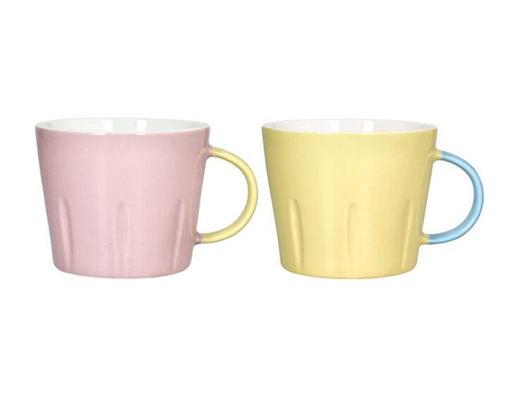 NEW MILK&COFFEE SET 2 MUG NEW BONE CHINA MULTICOLOR 45 CL 