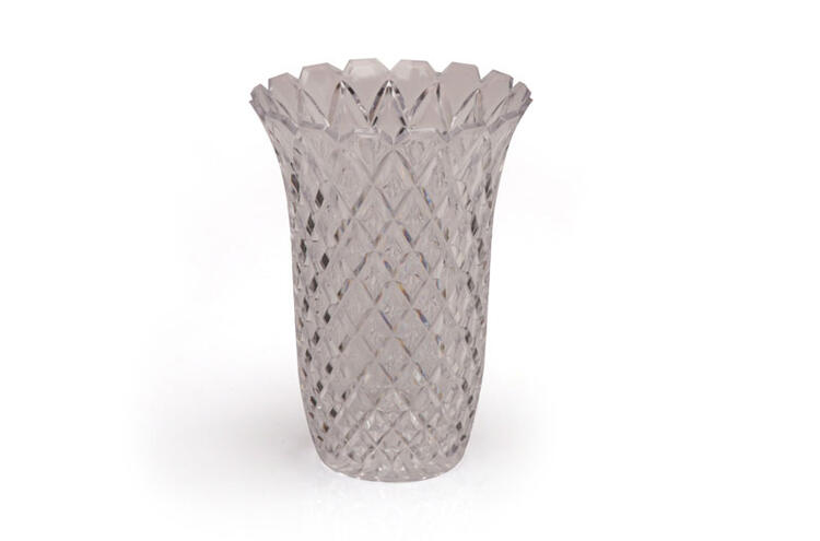 PORTAFIORI VASO IN PLASTICA EFFETTO CRISTALLO TRASPARENTE CM 22 