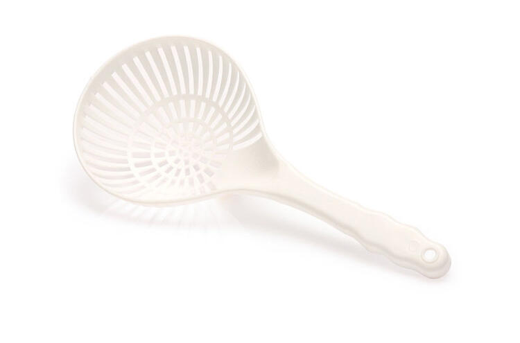MESTOLO FORATO CUCCHIAIO SCHIUMAROLA PLASTICA BIANCO CM 39X18