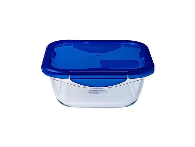 PYREX CONTENITORE QUADRATO CON COPERCHIO VETRO BOROSILICATO 0,8 L 16 CM