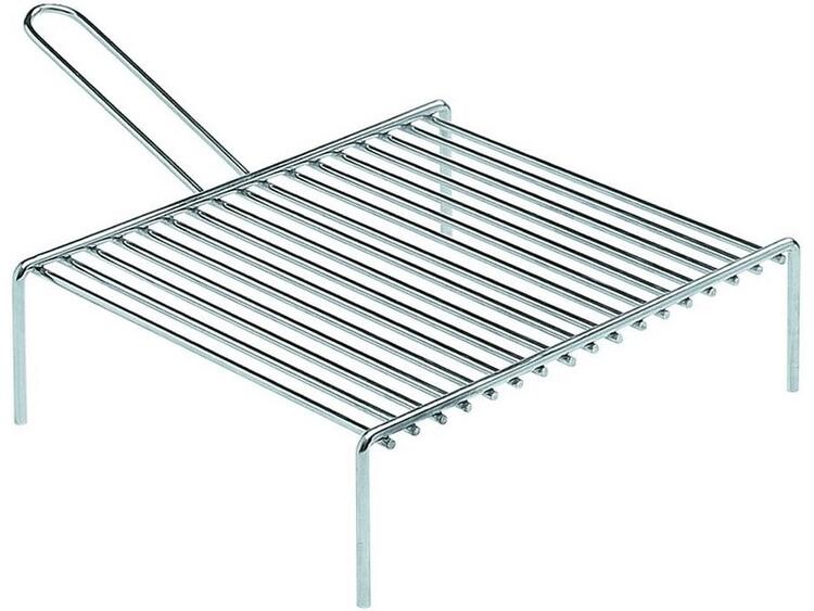 GRATICOLA SDOPPIA PESANTE FILO DI FERRO CROMATO 2 MANICI 35X40 CM