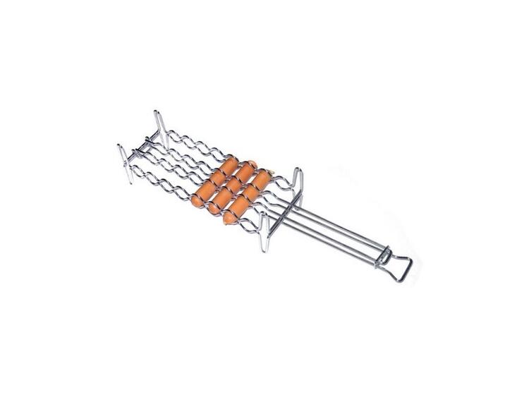 GRATICOLA PER SALSICCIA FILO DI FERRO CROMATO SENZA PIEDI 23X11 CM