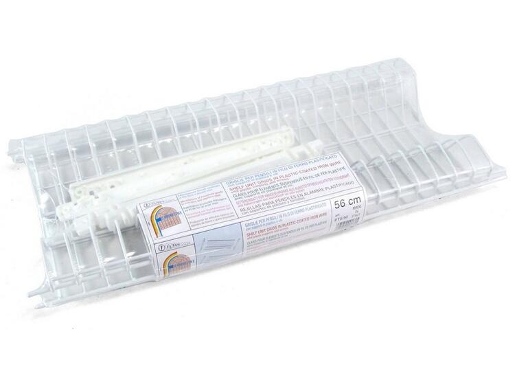 GRIGLIA PER PENSILI IN FILO DI FERRO CROMATO CON SUPPORTI IN PLASTICA 56 CM PEZZI 2