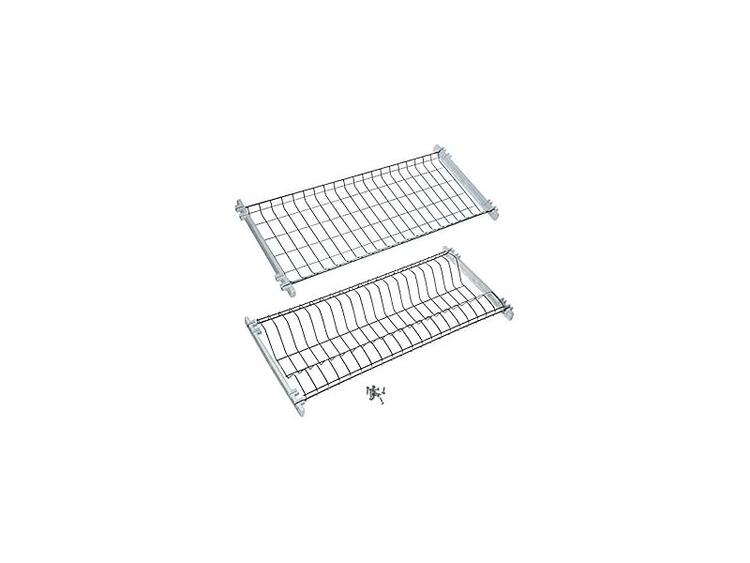GRIGLIA PER PENSILI IN FILO DI ACCIAIO INOX CON SUPPORTI IN PLASTICA 80 CM PEZZI 2