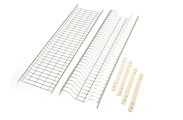 GRIGLIA PER PENSILI IN FILO DI ACCIAIO INOX CON SUPPORTI IN PLASTICA 86 CM PEZZI 2