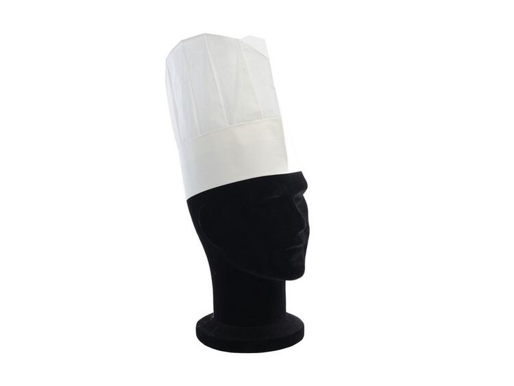 CAPPELLO CUOCO TOQUE BIANCO CARTA MONOUSO 26,5 CM 10 PEZZI 